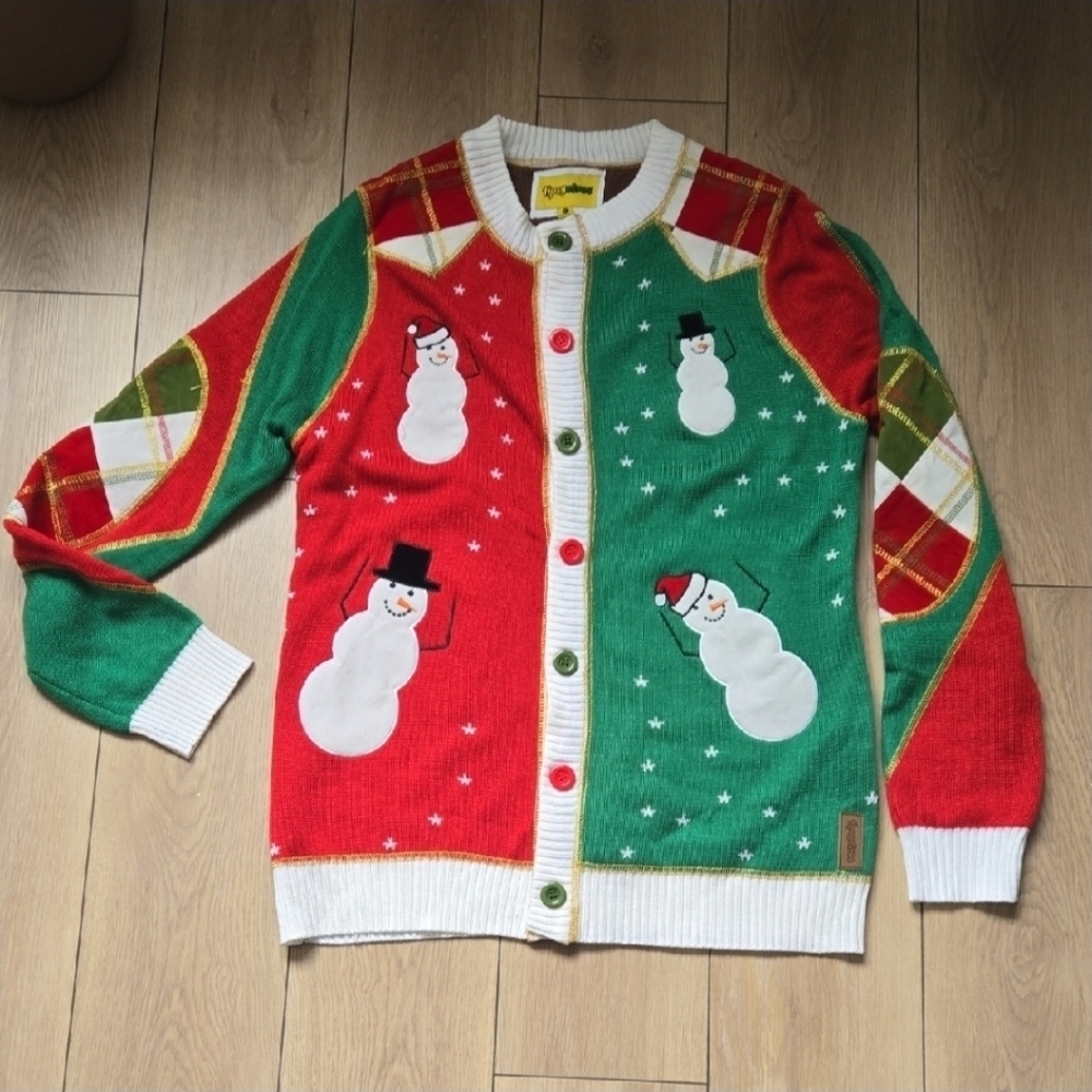 Tipsy Elves Festive Holiday Cardigan Sz L